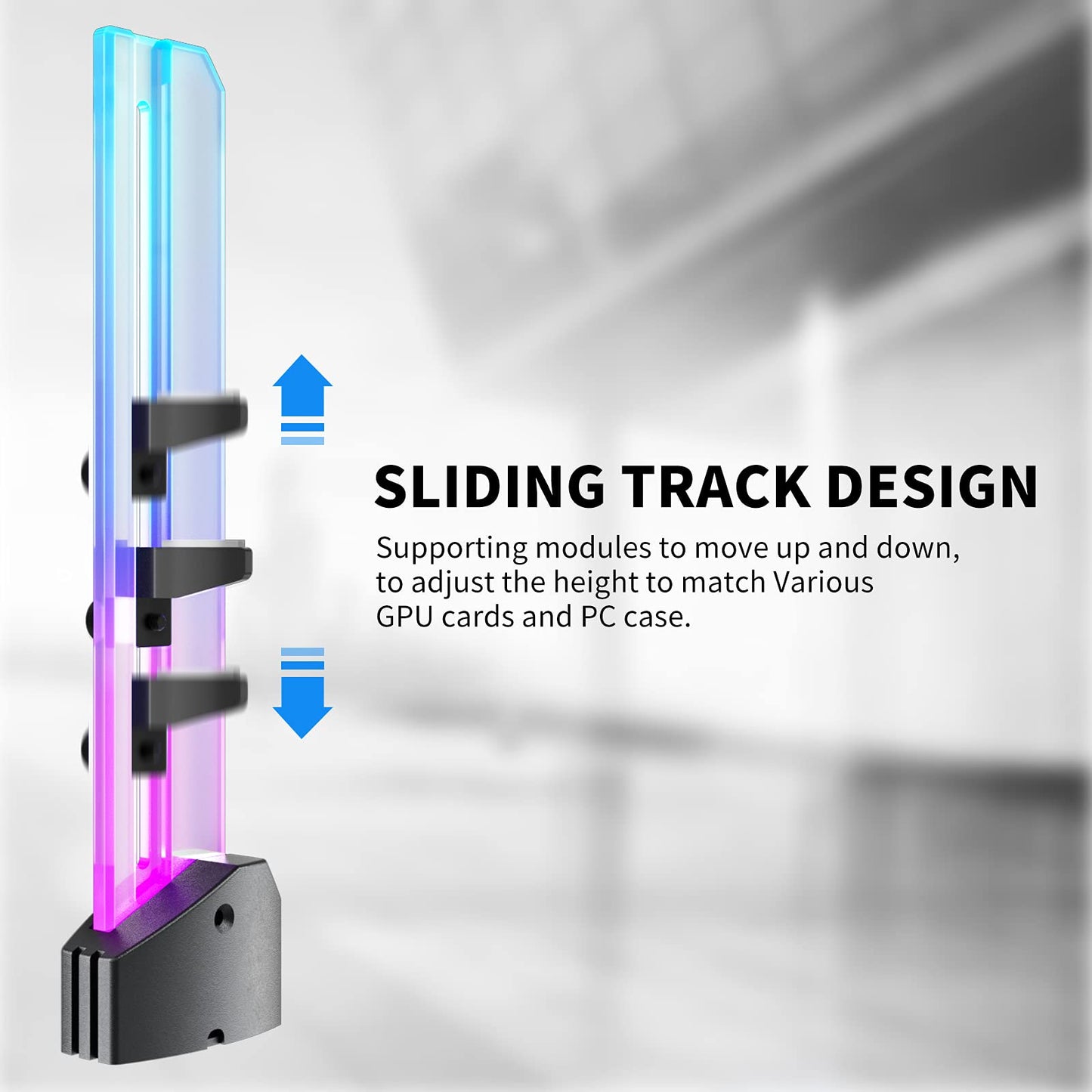 Uphere 5V Addressable Rgb Graphics Card Gpu Brace Support Video Card Sag Holder,Built-In 5V Argb Lamp,Adjustable Height Support,