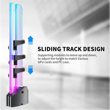 Uphere 5V Addressable Rgb Graphics Card Gpu Brace Support Video Card Sag Holder,Built-In 5V Argb Lamp,Adjustable Height Support,