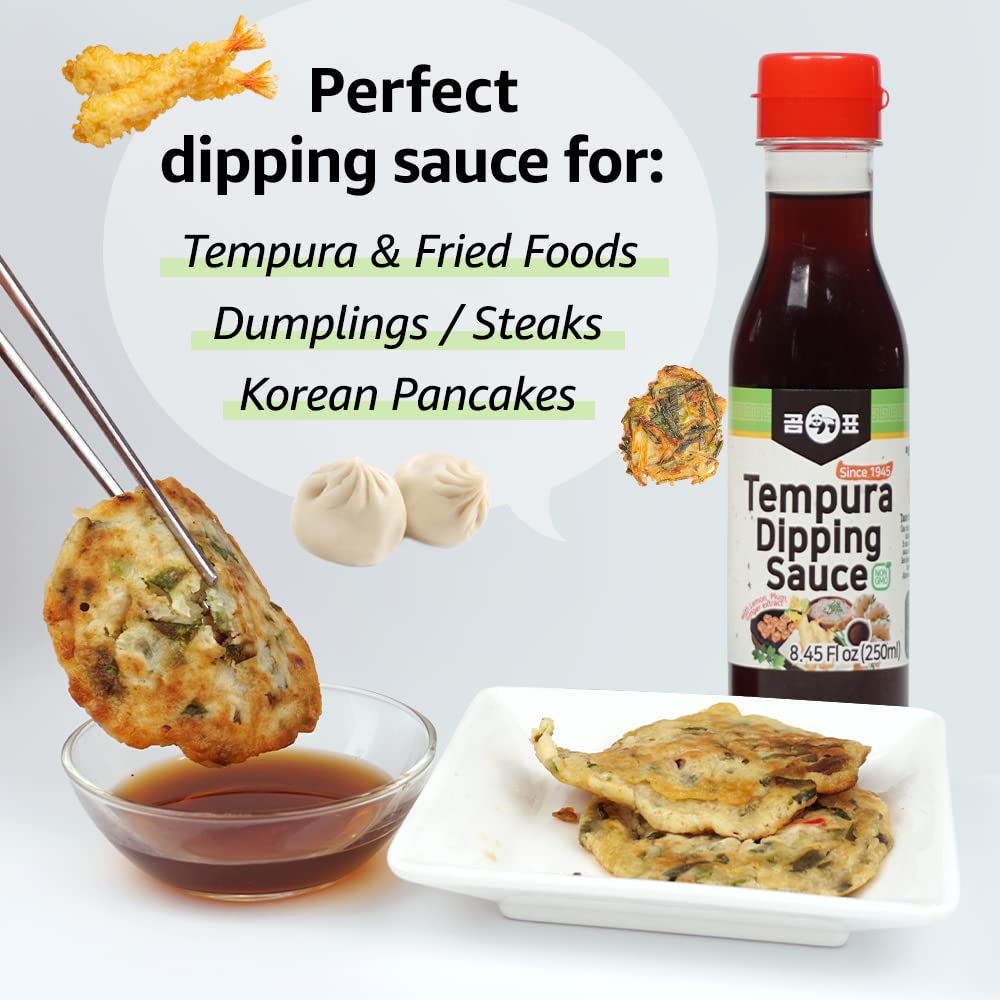Gyeongnam Trading Inc. Taehwa GOMPYO Tempura Dipping Sauce, Soy Dipping Sauce, NON-GMO, Lemon Plum Ginger Extract, 8.45 Fl Oz