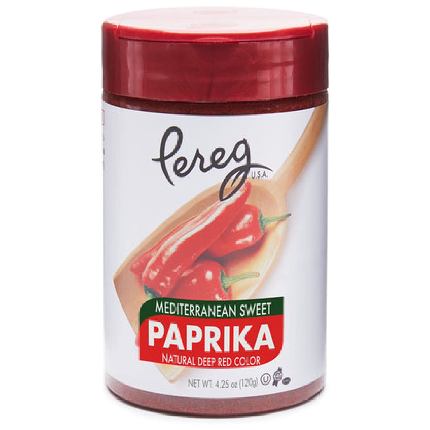 Pereg Sweet Paprika Spice (4.25 oz) - Mediterranean & Hungarian Style Sweet Chilli Powder Seasoning - Non-GMO & Gluten Free & No