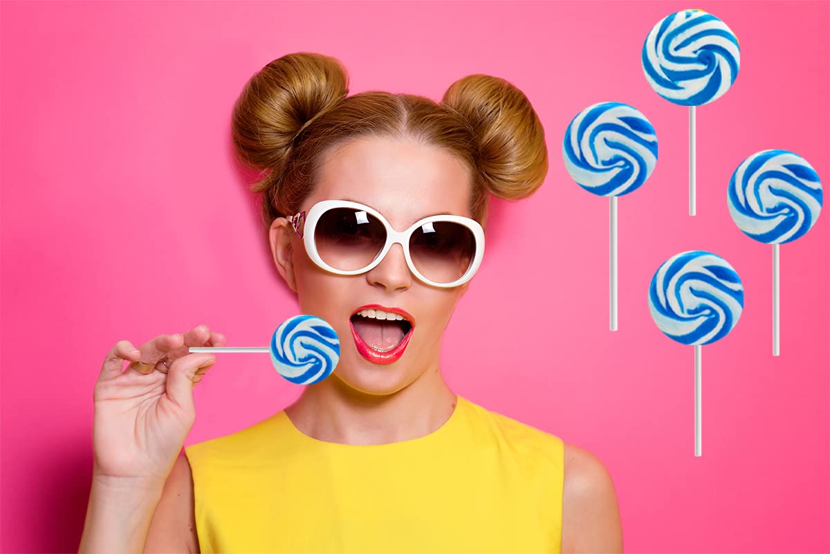 Fruidles Blue Swirl Lollipop Candy, Mixed Fruit Flavor, 12 Count, Individually Wrapped