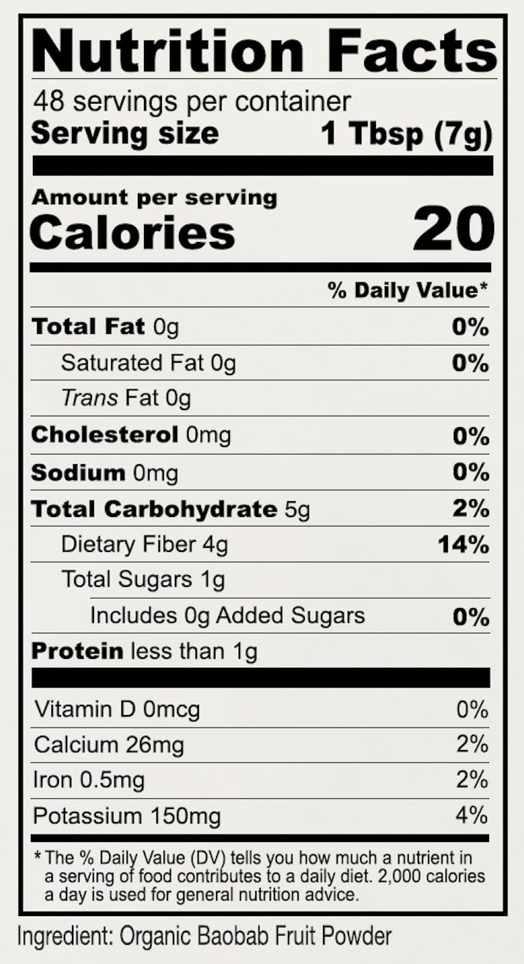 Anthonys Organic Baobab Fruit Powder, 12 oz, Gluten Free, Non GMO