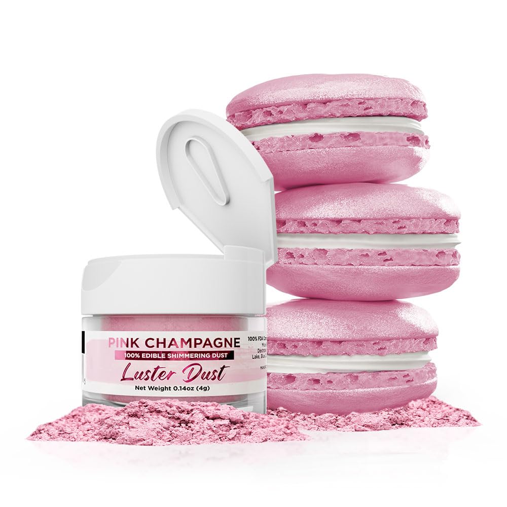 Bakell Luster Dust - Edible Vegan Decorating Dust 4g Jar - Pink Champagne