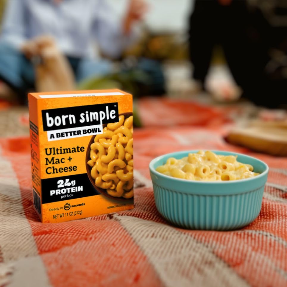 Born Simple Ready to Eat Meals  Variety Pack |Includes Chipotle  Teriyaki  Thai Chicken & Ultimate Mac and Cheese|IMPROVED RECIPE - High Protein  Prepared Meal  Microwavable Entree  11 oz (Pack of 4)