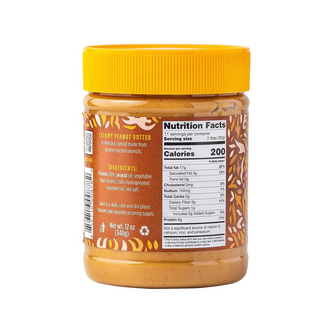 Good Good Creamy Peanut Butter Keto Friendly - Low Carb & No Added Sugars - Vegan - No Palm Oil Or Preservatives - Non-Gmo - 12 Oz / 340G (Pack Of 1)