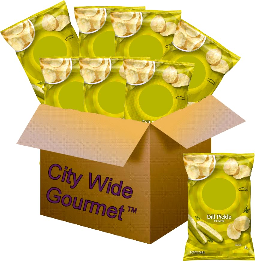 Dill Pickle Flavored Potato Chips, 1.5 ounce (Pack of 8) Bundled by City Wide Gourmet