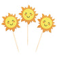 36 Pcs Sun Cupcake Toppers Double Sided Sun Flower Smile Face Cupcake Picks Sunshine Cupcake Decorations For Sun Theme Baby Show