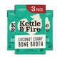 Kettle & Fire Coconut Curry & Lime Chicken Bone Broth, Keto & Paleo, Gluten Free, 16.9 oz (Pack of 3)