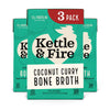 Kettle & Fire Coconut Curry & Lime Chicken Bone Broth, Keto & Paleo, Gluten Free, 16.9 oz (Pack of 3)