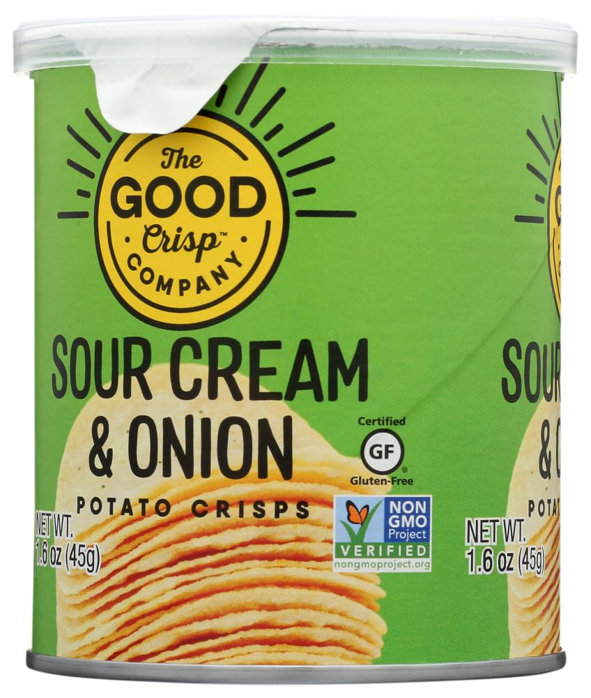 The Good Crisp Company, Good Crisps Minis (Sour Cream and Onion, 1.6 Ounce, Pack of 12) Non-GMO, Allergen Friendly, Potato Chip