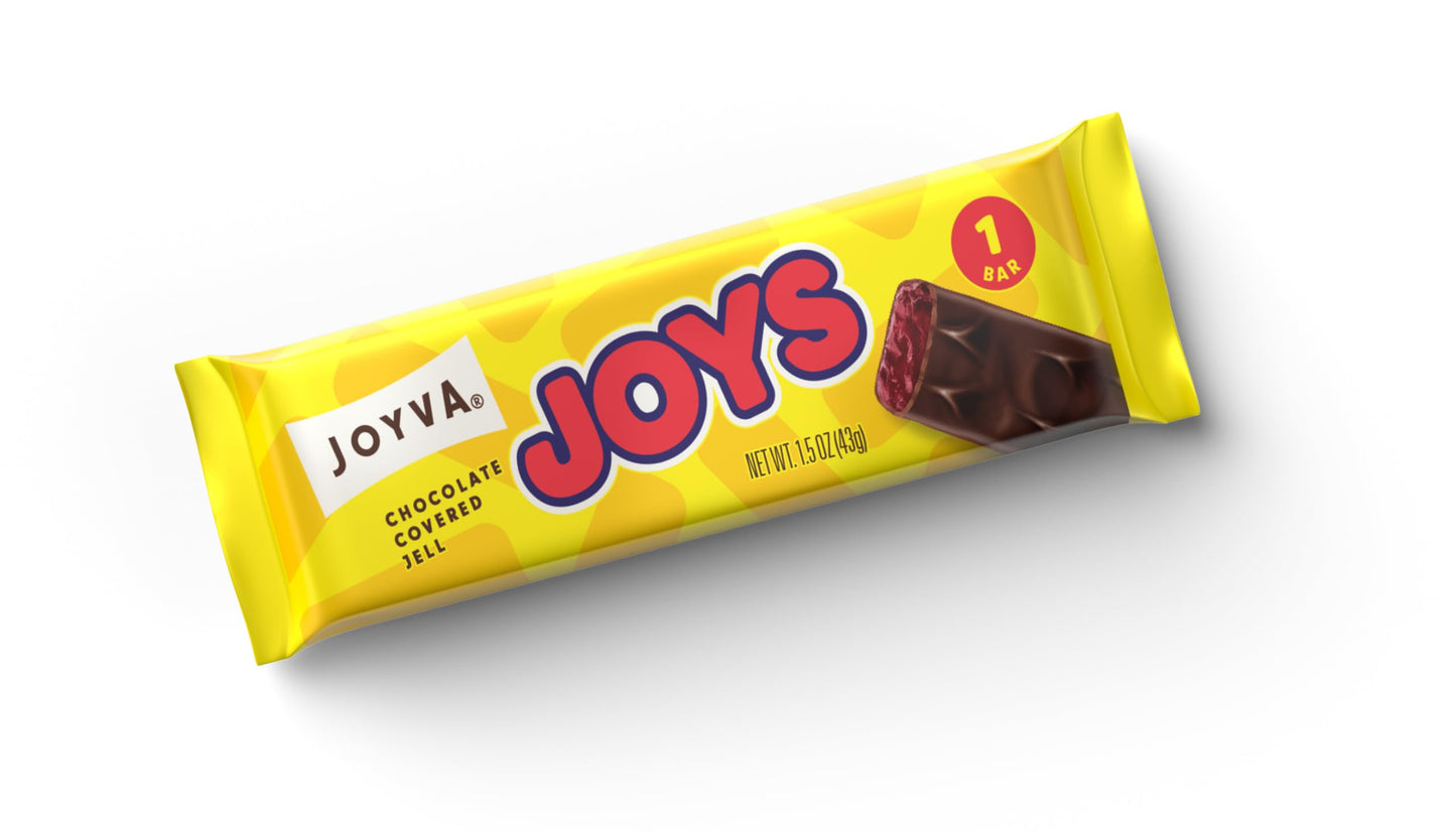 Joyva – Jell Joys | Dark Chocolate-Covered Raspberry Jelly | A Delicious Candy Bar | Vegan, Kosher/Parve, Dairy & Gluten Free | 1.5 Oz (42.5G) – Box Of 36