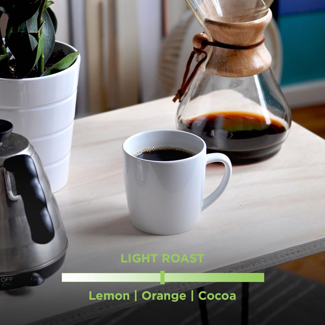 Tiny Footprint Coffee - Signature Blend, Light Roast, USDA Organic Coffee - Whole Bean Coffee, Fair Trade, Shade Grown & Carbon