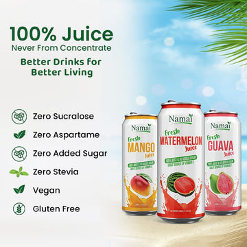 Namai 100% All Natural Pure Papaya Juice, No Added Sugar, 10.79 Fl Oz, Pack of 24