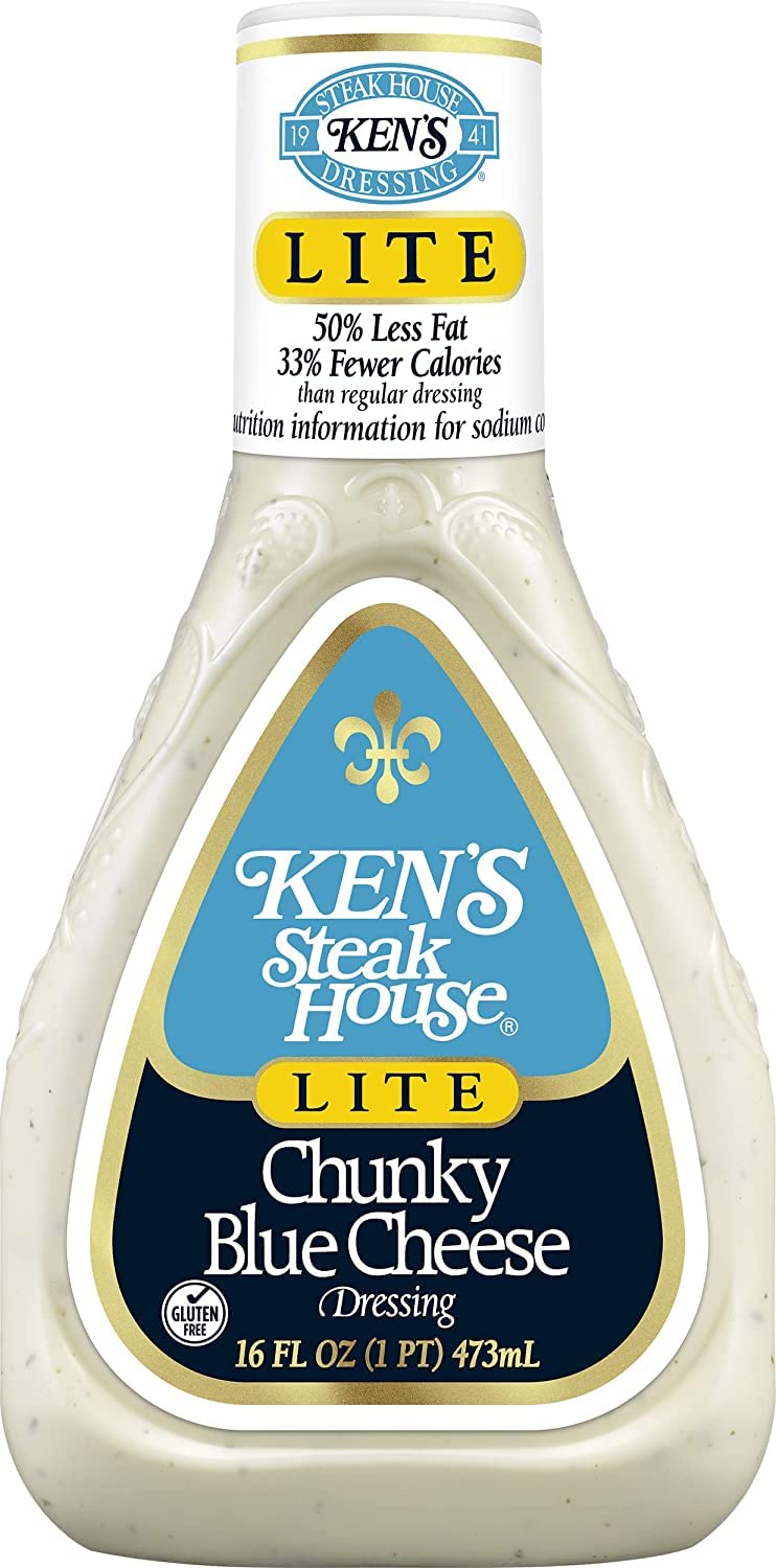 Ken'S Steak House Lite Chunky Blue Cheese Dressing (16 Fl Oz, Pack Of 3)