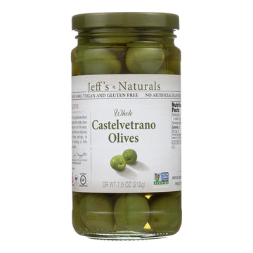 Jeffs Naturals Whole Castelvetrano Olives, 7.5 Ounce (Pack of 6)