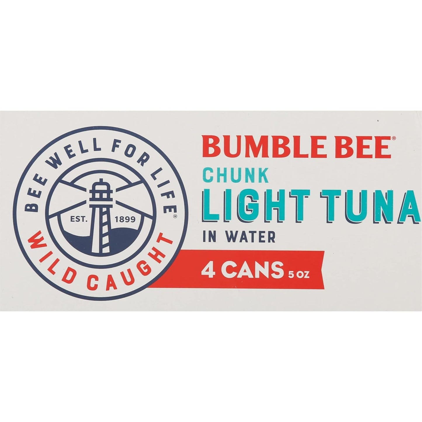 Bumble Bee Chunk Light Tuna In Water, 5 oz Cans (Pack of 4) - Wild Caught Skipjack Tuna - 22g Protein Per Serving - MSC Certifie