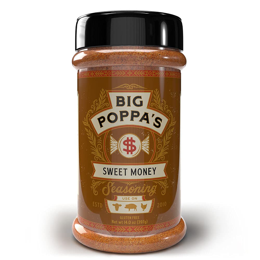 Big Poppa Smokers Sweet Money BBQ Rub - Gluten-Free Pork Seasoning - 14 Oz Shaker