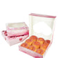 Qiqee Auto-Pop Up 10X10X2.5 Inch Pie Boxes With Window 30Packs Cookie Donut Bakery Box