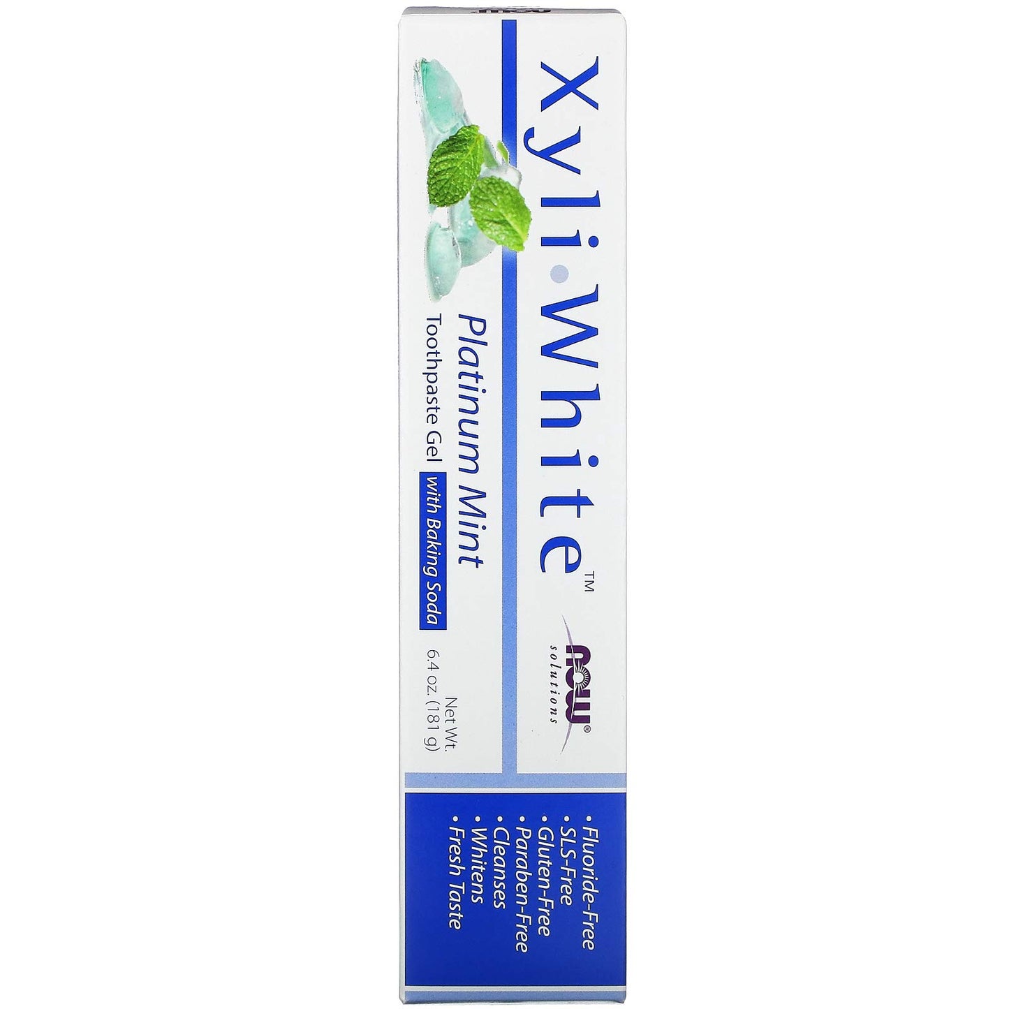 Now Foods Solutions, Xyliwhite™ Toothpaste Gel, Platinum Mint, Cleanses And Whitens, Fresh Taste, 6.4-Ounce