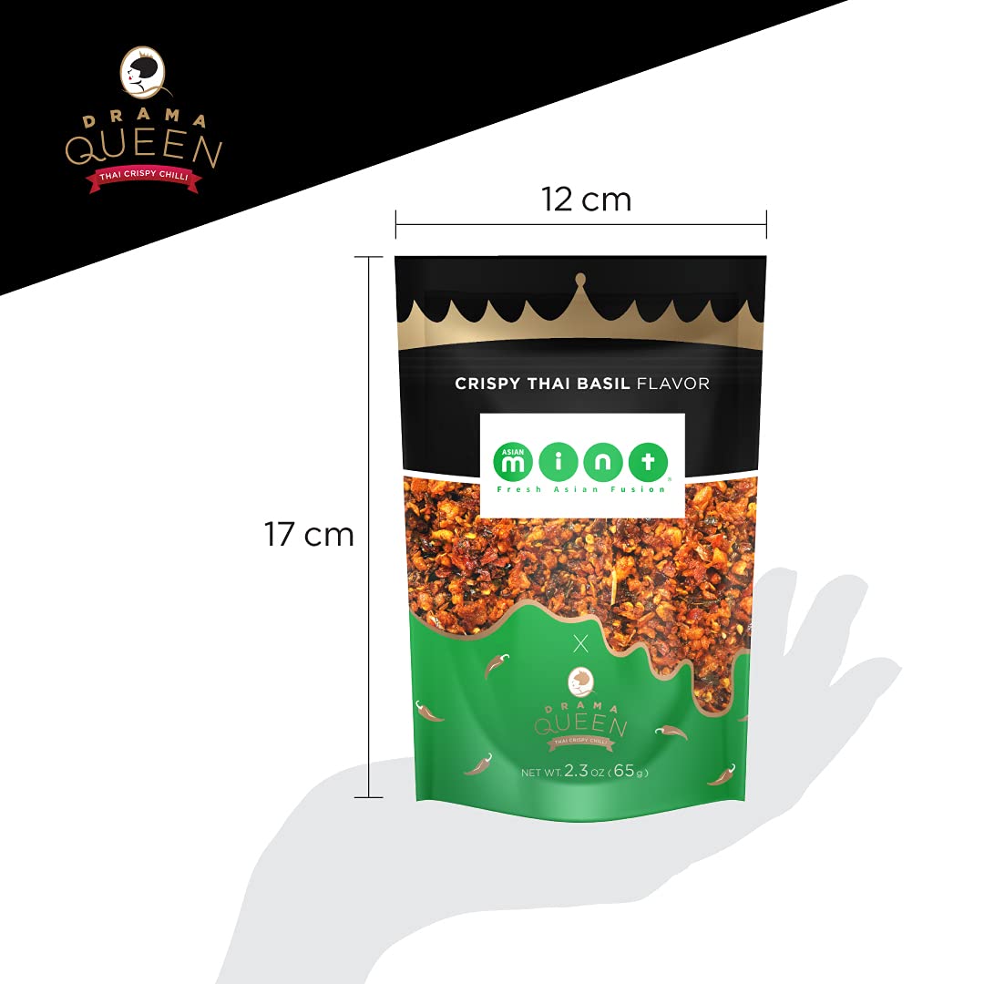 Drama Queen Crispy Thai Basil Flavor - Chili Crunch - Clili Crisp - Chili Oil - A Premium Hot Sauce With A Nice Chili Crunch - N