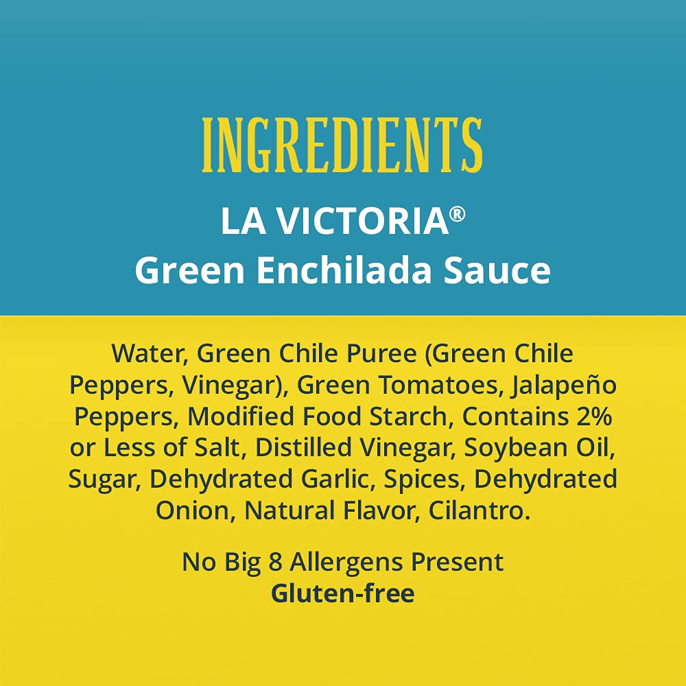 La Victoria Green Enchilada Sauce, 12 Oz, 6 Count, Ideal for Tacos and Dishes, Gluten-Free, Authentic Flavor