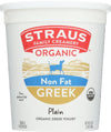 Straus Family Creamery Plain Non-fat Yogurt, 32 Oz