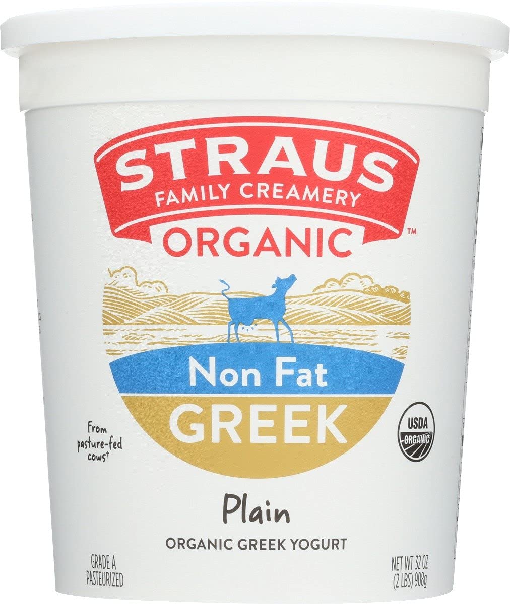 Straus Family Creamery Plain Non-fat Yogurt, 32 Oz