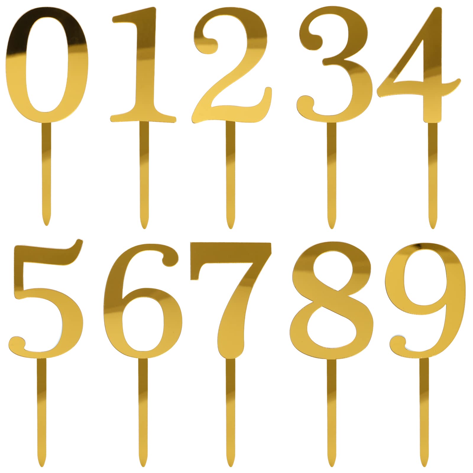 0-9 Number For Cake Topper, Shiny Acrylic Number Cake Toppers Cake Decorations Birthday Party Cake Topper For Birthday Party Wed