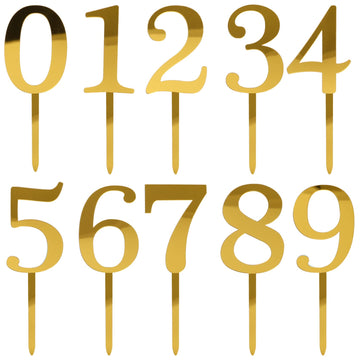 0-9 Number For Cake Topper, Shiny Acrylic Number Cake Toppers Cake Decorations Birthday Party Cake Topper For Birthday Party Wed