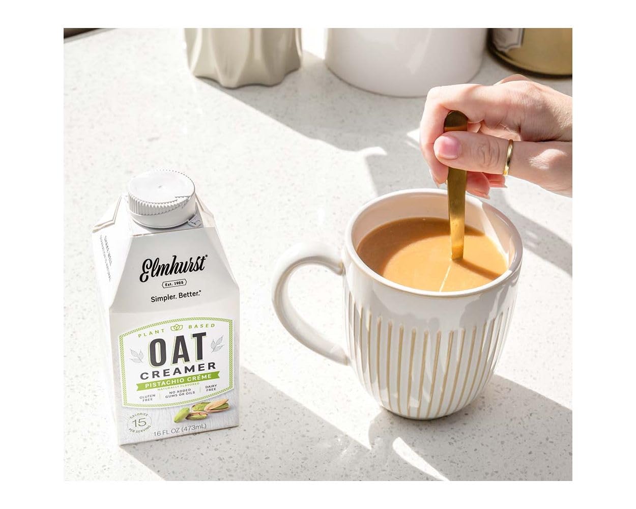 Elmhurst Pistachio Creme Oat Creamer, 16 Fz