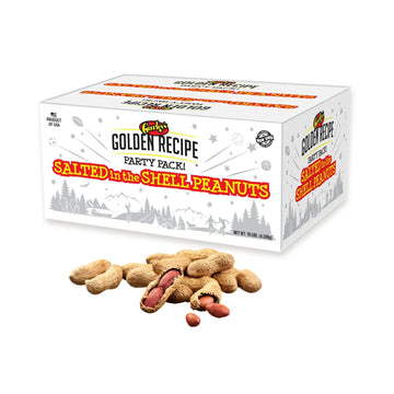 Gurley's Jumbo Peanuts In-Shell, Fire Roasted & Salted In Shell Peanut, Bulk Party Pack, 10 lb Box - Premium Salty Snack for Eve
