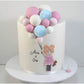 Rssta i Foam Ball Cake Toppers - 30 PCS Mini Balloon Picks, 1.4 to 0.7 Sizes, White Pink Blue for Baby Shower, Wedding, Birthday Decor