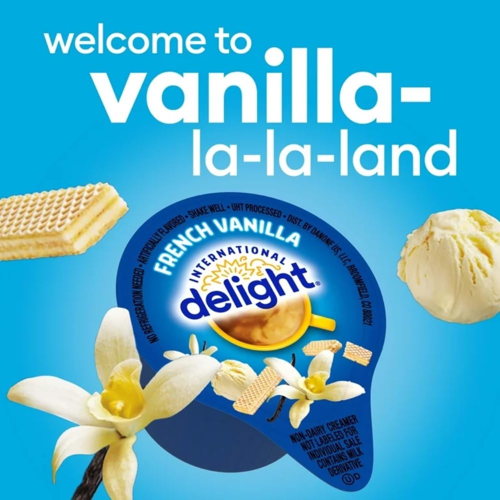 International Delight Creamer Singles Bundle | Made In America & Vegetarian | (50 Count, French Vanilla)