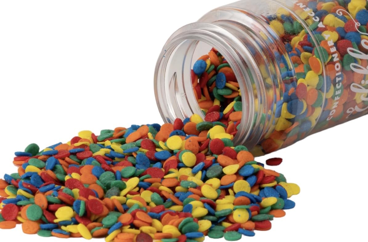 Edible Accents Bright Sequins - Confectionery Accents, Gluten Free, Egg Free, Nuts Free, Kosher, Fancy Sprinkles Medley Mix, For