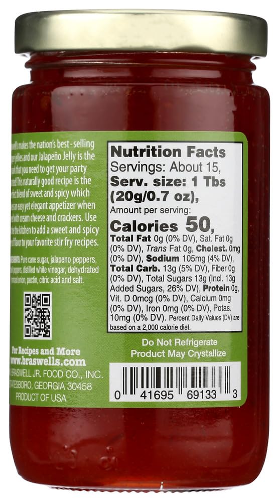 Braswell Pepper Jelly, Jalapeno, 10.5 Ounce (Pack of 6)