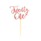 Arthsdite 1Pc Twenty One Cake Topper - 21St Happy Birthday Cake Decorations, 21 Birthday Party Decor, Wedding Anniversary Party Decorations - Rose Gold Glitter