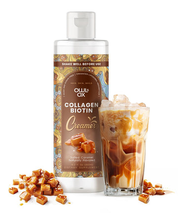 Owl & Ox Collagen Coffee Creamer With Biotin Healthy Hair, Skin And Nails | Liquid Blend, Gluten Free, Sugar Free, Dairy Free, &