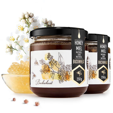 Honigma Raw Buckwheat Honey | Exquisite Taste | 100% Pure | Unpasteurized | Unfiltered | Partially Crystallized | 250G/8.8Oz
