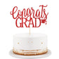 LVEUD Congrats Grad Cake Topper, Red Cardboard Graduation Decoration for 2025 Party