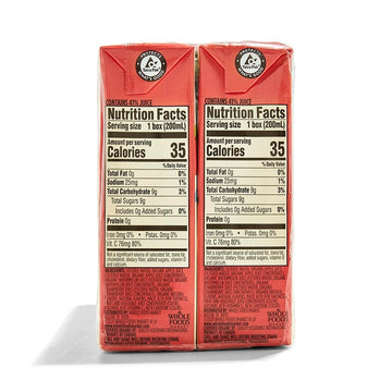 365 by Whole Foods Market, Box Juice Reduced Sugar Watermelon Strawberry Organic, 6.75 Fl Oz, 8 Pack
