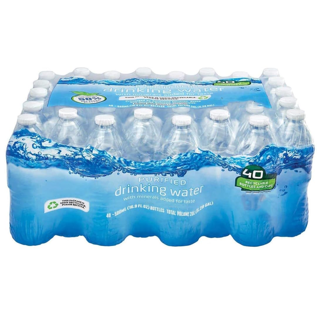 Generic Bottled Water - Purified Drinking Water - 40 Pack - 16.9 Fl Oz Each - Total 676 Oz