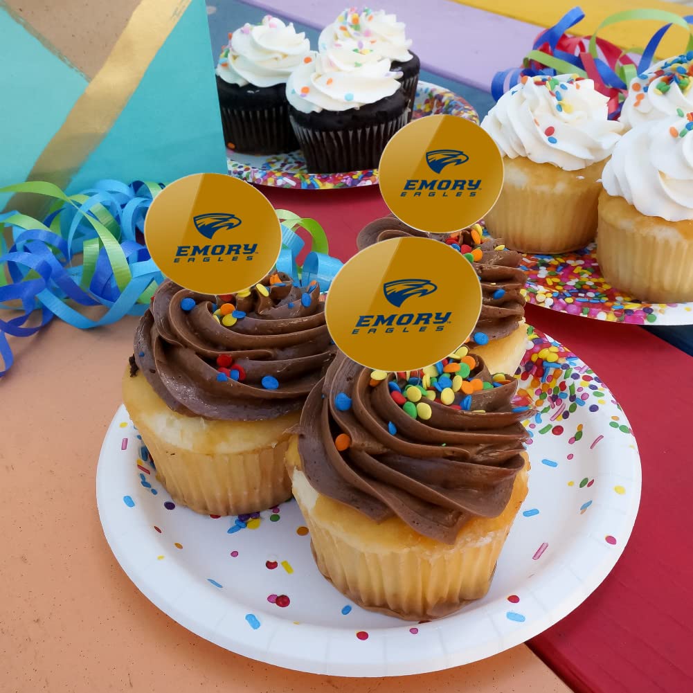 Emory University Secondary Logo Cupcake Picks Toppers Decoration Set Of 6