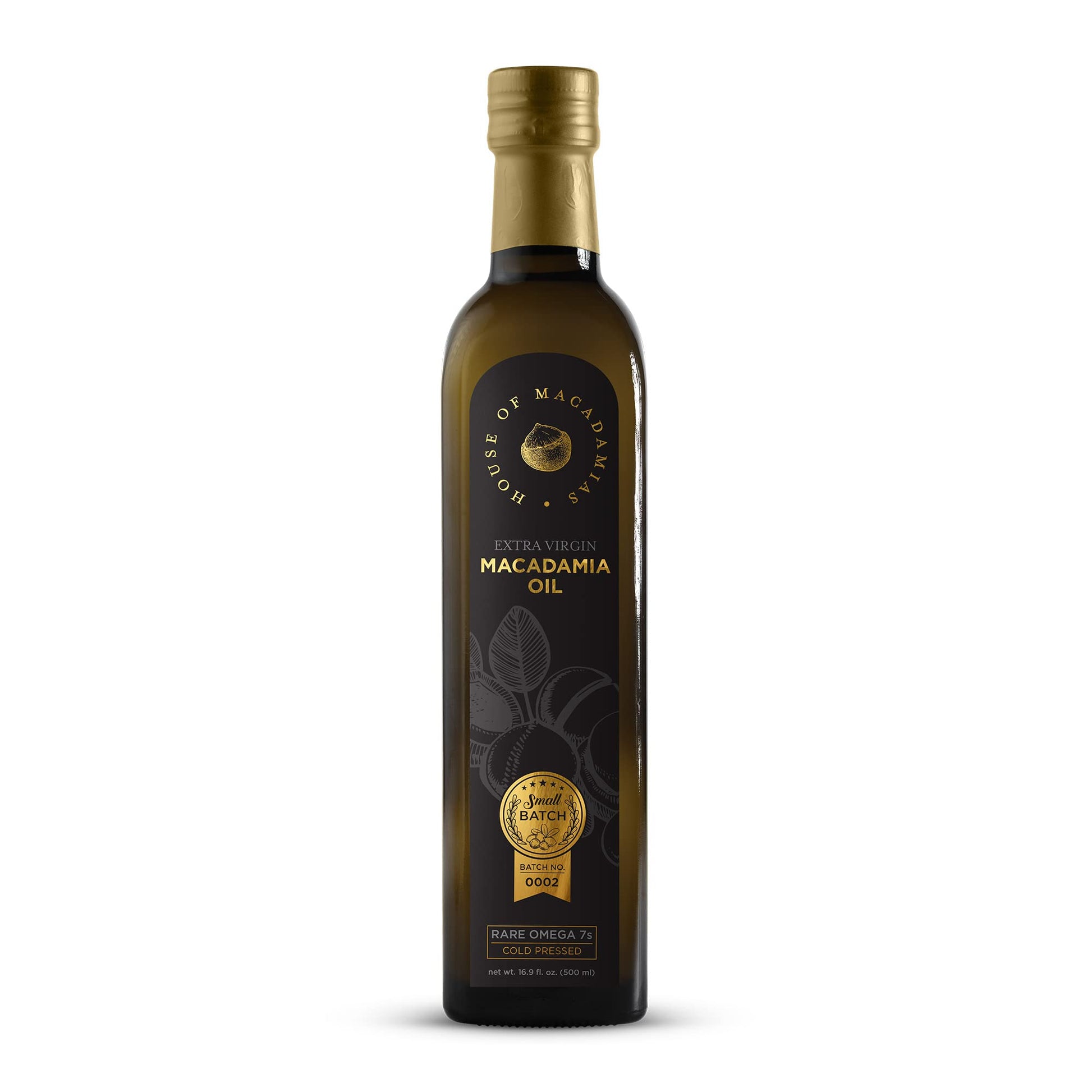 House Of Macadamias, Macadamia Nut Oil, Cooking Oil, Premium Cold-Pressed Extra Virgin, 16.9 Fl. Oz. Bottle - Keto, Vegan, Paleo