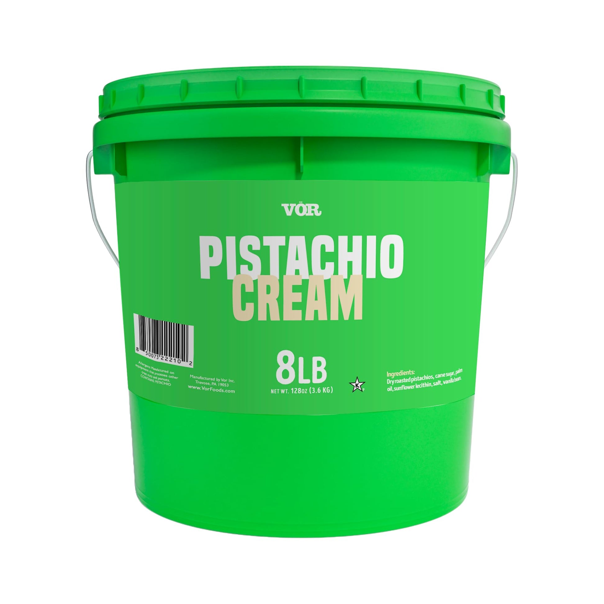 Vr Bulk Pistachio Cream Spread (8lb Pail) | Rich & Nutty Pistachio Cream for Knafeh Dubai Chocolate Bars