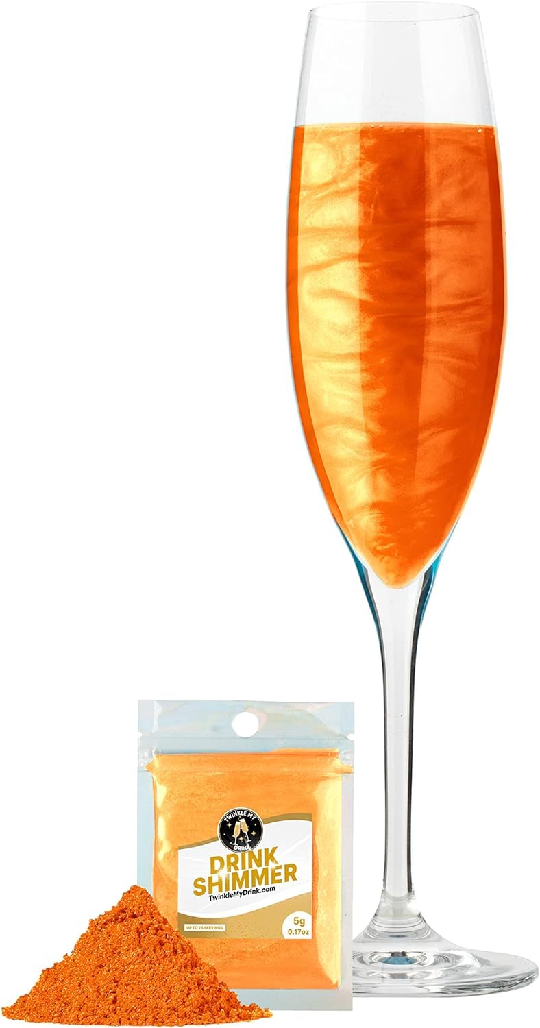 Twinkle My Drink Halloween Orange Premium Edible Glitter for Drinks | Halloween Drink Decorations | Halloween Party Accessories 