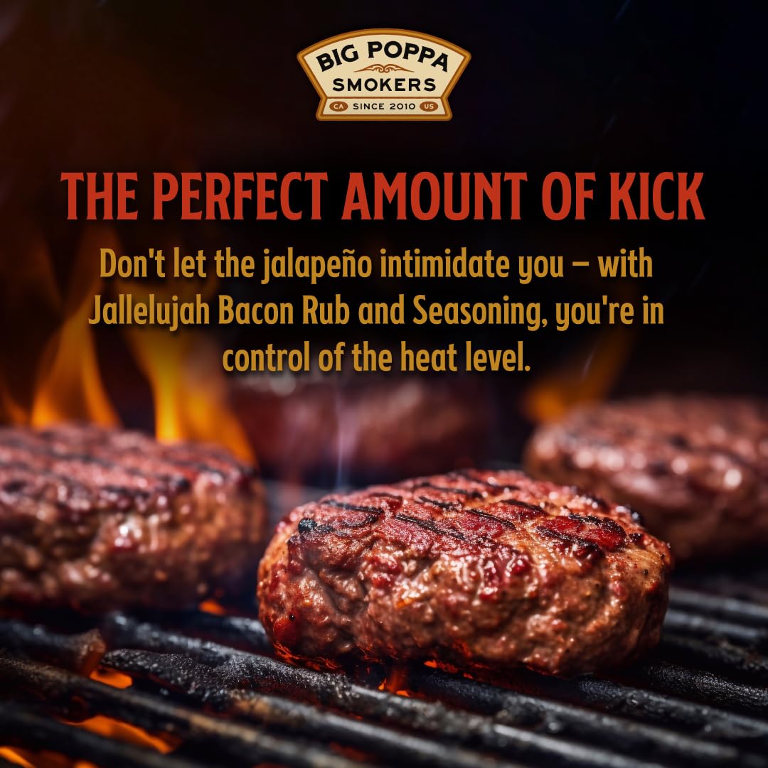 Big Poppas Jallelujah Jalapeno Bacon Seasoning - Gluten-Free Sweet & Spicy Seasoning - Versatile Maple Bacon Rub For Beef, Chick