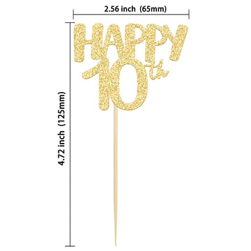 Gyufise 24Pcs Cupcake Toppers Glitter Number 70 Decorations for 70th Birthday, Small, Gold 70, Paper