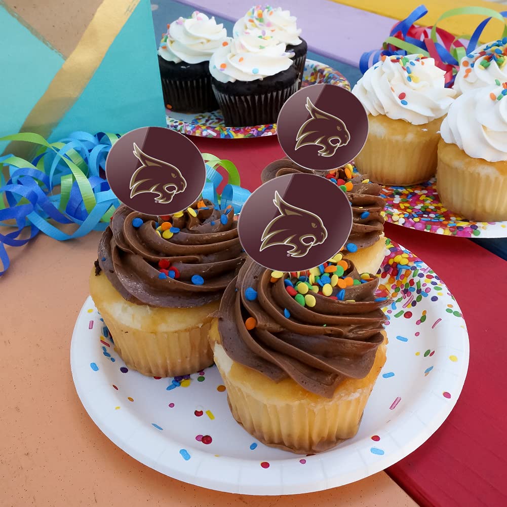 GRAPHICS & MORE Cupcake Picks Set of 6, Texas State University, Multi Color, Acrylic, One Size