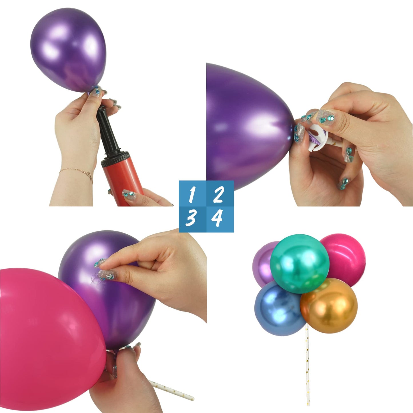 DRWATE Mermaid Cake Topper Set - 24PCS Under the Sea Decorations, Plastic, Purple Blue Balloons, Sea Animals for Parties and Showers