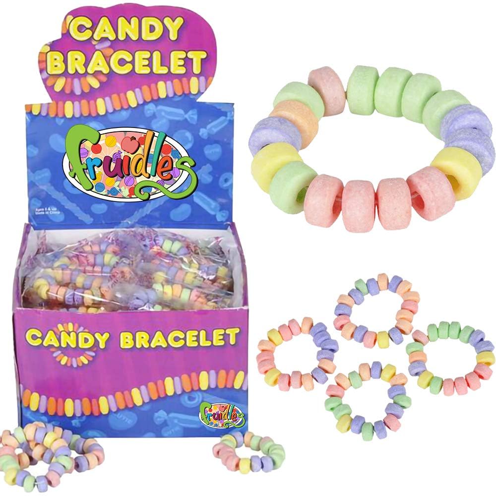 The Dreidel Company Candy Bracelet, Multicolor Fruit-Flavored, 12-Pack